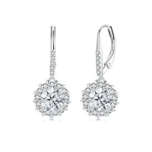 (image for) PANDORA Style Sparkling 1Ct Moissanite Earrings (Two Certificates) - MSE046