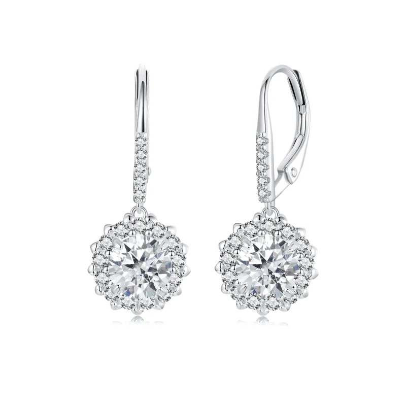 (image for) PANDORA Style Sparkling 1Ct Moissanite Earrings (Two Certificates) - MSE046 - Product Image
