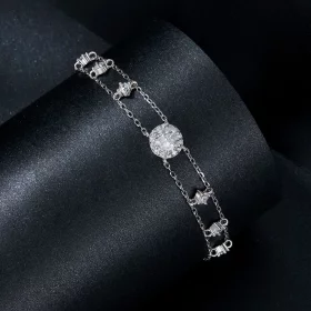 PANDORA Style Sparkling Double Moissanite Bracelet (One Certificate) - MSB013 PANDORA Style Sparkling Double Moissanite Bracelet (One Certificate) - MSB013