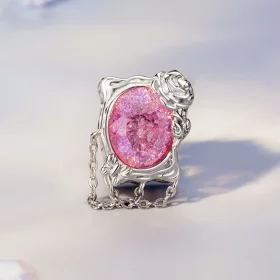 PANDORA Style Withered Oil Painting Rose Charm - SCC2698