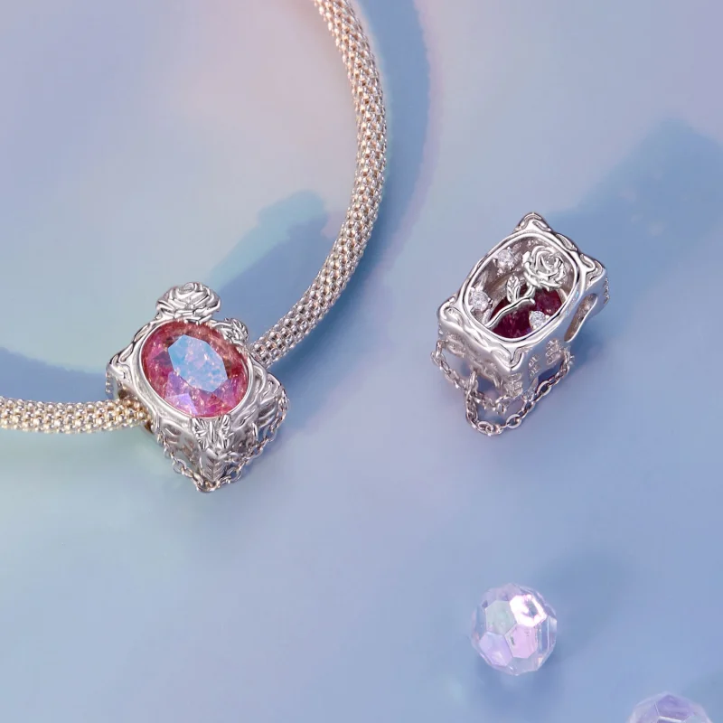 (image for) PANDORA Style Withered Oil Painting Rose Charm - SCC2698 - View 4