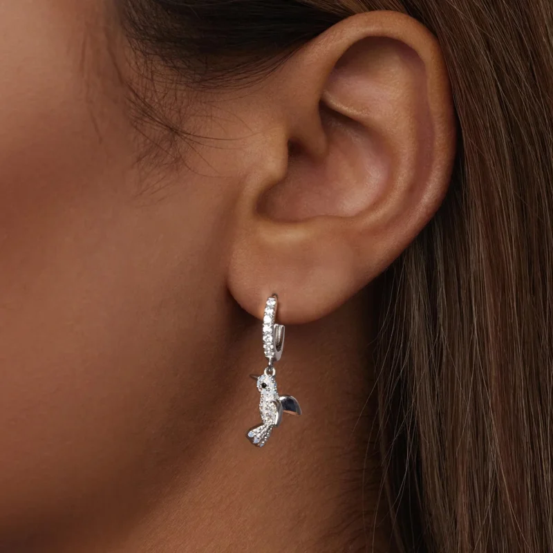 (image for) PANDORA Style All-Encrusted Bird Earrings - BSE991 - View 6
