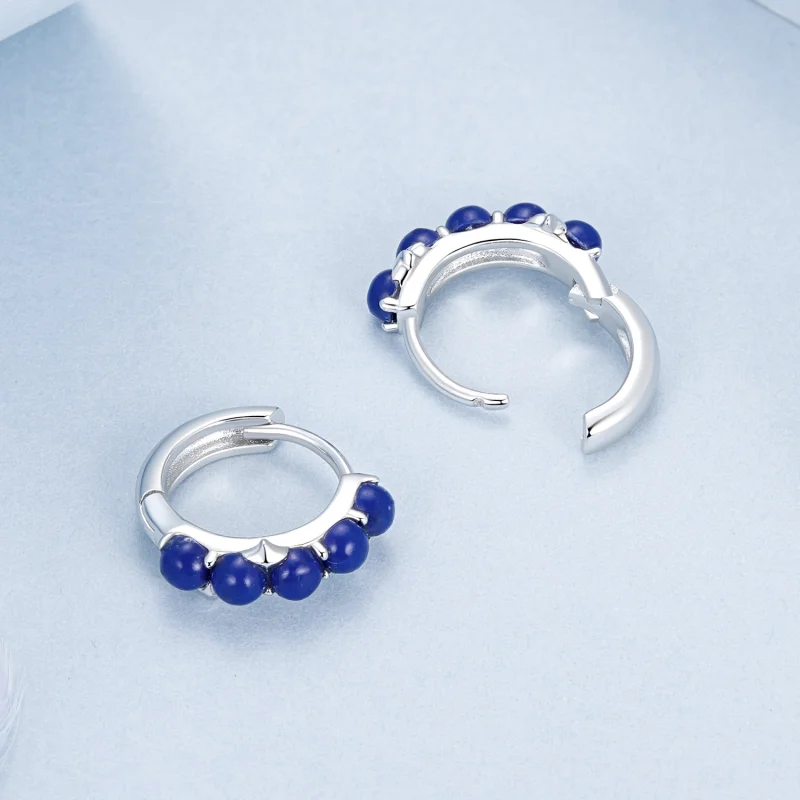 (image for) PANDORA Style Blue ball Earrings - BSE984 - View 4