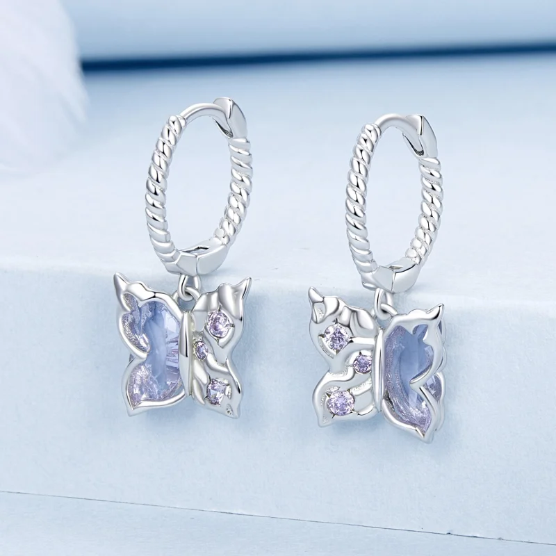 (image for) PANDORA Style Butterfly Earrings - BSE986 - View 2