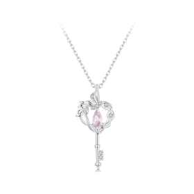 PANDORA Style Butterfly Vine Heart Key Necklace - SCN518 PANDORA Style Butterfly Vine Heart Key Necklace - SCN518