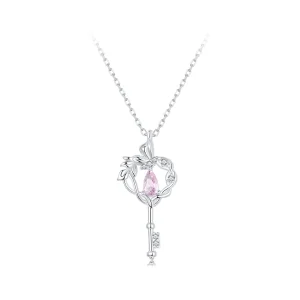 (image for) PANDORA Style Butterfly Vine Heart Key Necklace - SCN518