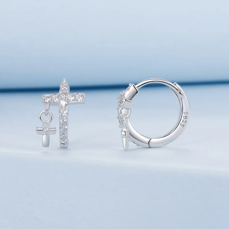 (image for) PANDORA Style Cross Earrings - BSE1002 - View 2
