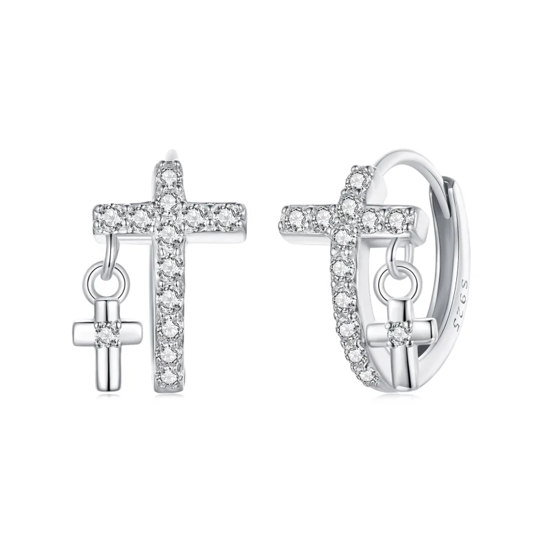 (image for) PANDORA Style Cross Earrings - BSE1002 - Product Image