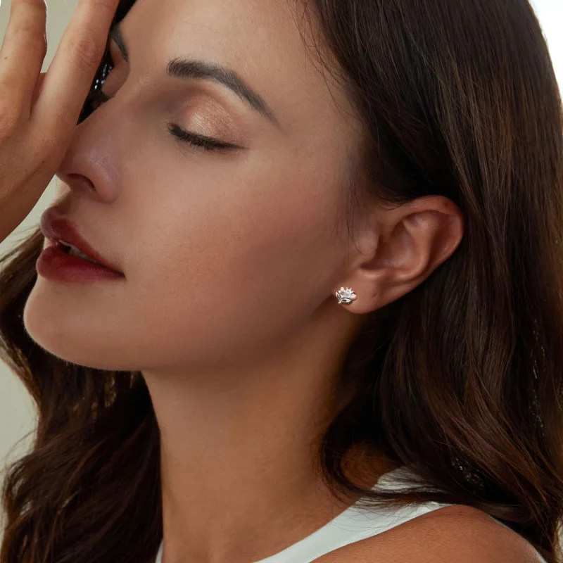 (image for) PANDORA Style Crown Fox Princess Earrings - SCE1708 - View 6