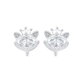 PANDORA Style Crown Fox Princess Earrings - SCE1708 PANDORA Style Crown Fox Princess Earrings - SCE1708