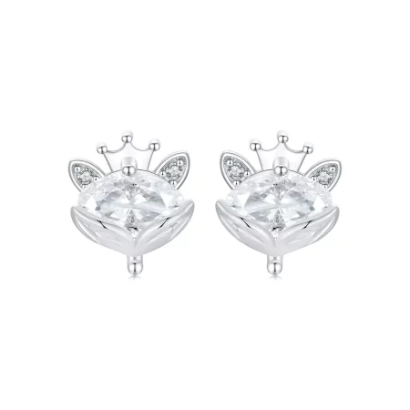 PANDORA Style Crown Fox Princess Earrings - SCE1708