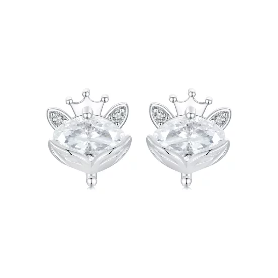 PANDORA Style Crown Fox Princess Earrings - SCE1708