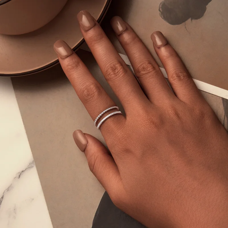 (image for) PANDORA Style Double Layered Sophisticated Style Ring - BSR541 - View 4