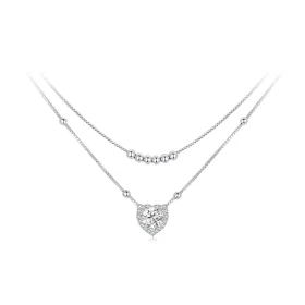 PANDORA Style Double Moissanite Necklace (One Certificate) - MSN033 PANDORA Style Double Moissanite Necklace (One Certificate) - MSN033