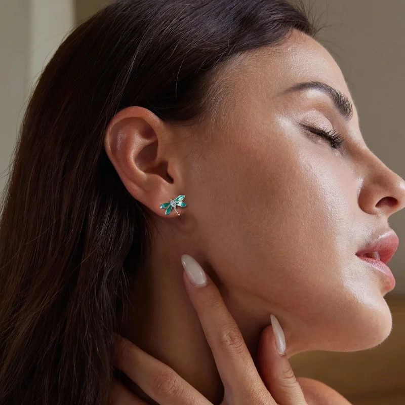 (image for) PANDORA Style Dragonfly Earrings - BSE988 - View 7