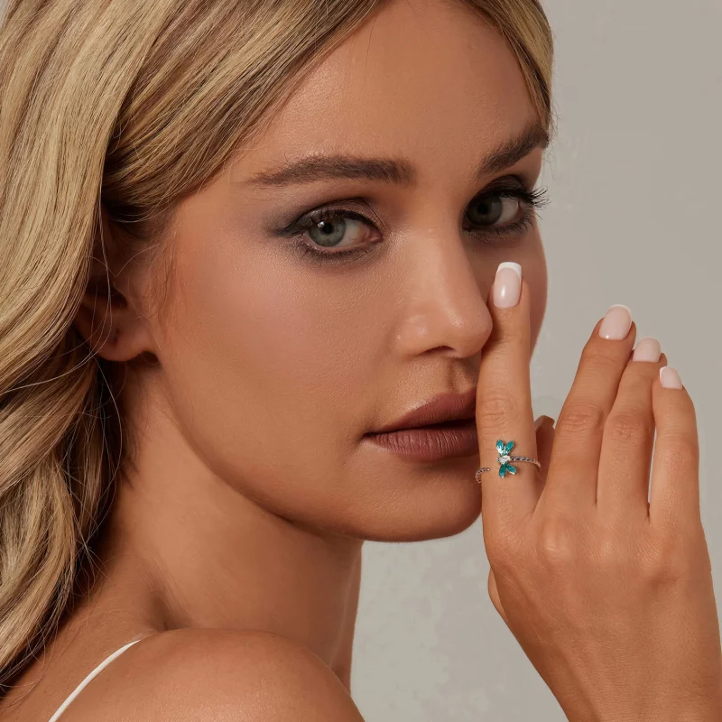 (image for) PANDORA Style Dragonfly Open Ring - BSR537-E - View 7