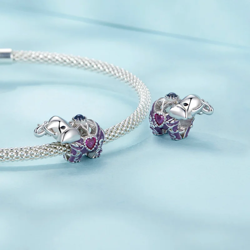 (image for) PANDORA Style Elephant Hollow Pattern Engraved Sterling Silver Beads - SCC2758 - View 4