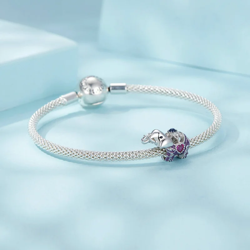 (image for) PANDORA Style Elephant Hollow Pattern Engraved Sterling Silver Beads - SCC2758 - View 5