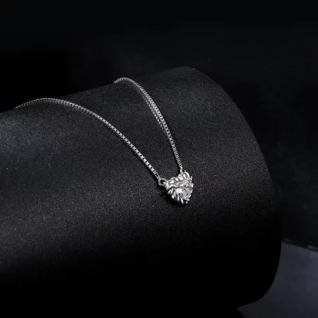 PANDORA Style Exquisite Heart-Shaped Moissanite Collarbone Necklace (One Certificate) - MSN032