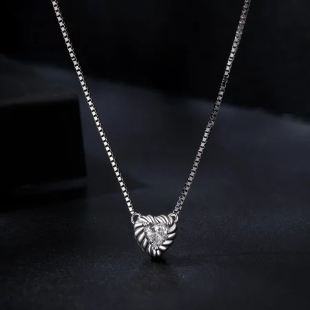 PANDORA Style Exquisite Heart-Shaped Moissanite Collarbone Necklace (One Certificate) - MSN032