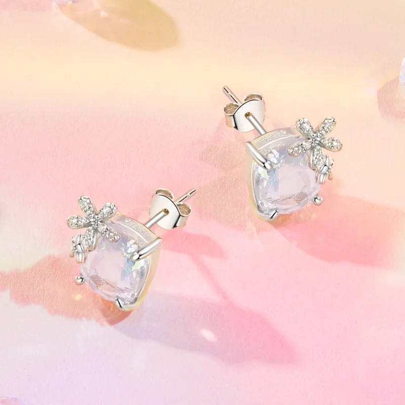 (image for) PANDORA Style Fantasy Flower Main Stone Earrings - SCE1724 - View 3