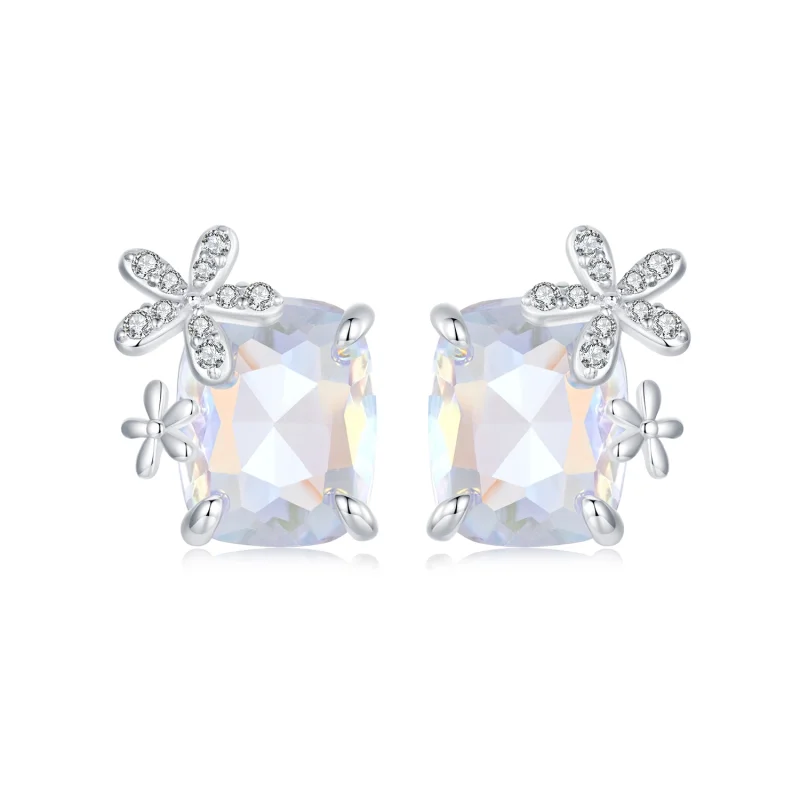 (image for) PANDORA Style Fantasy Flower Main Stone Earrings - SCE1724 - Product Image