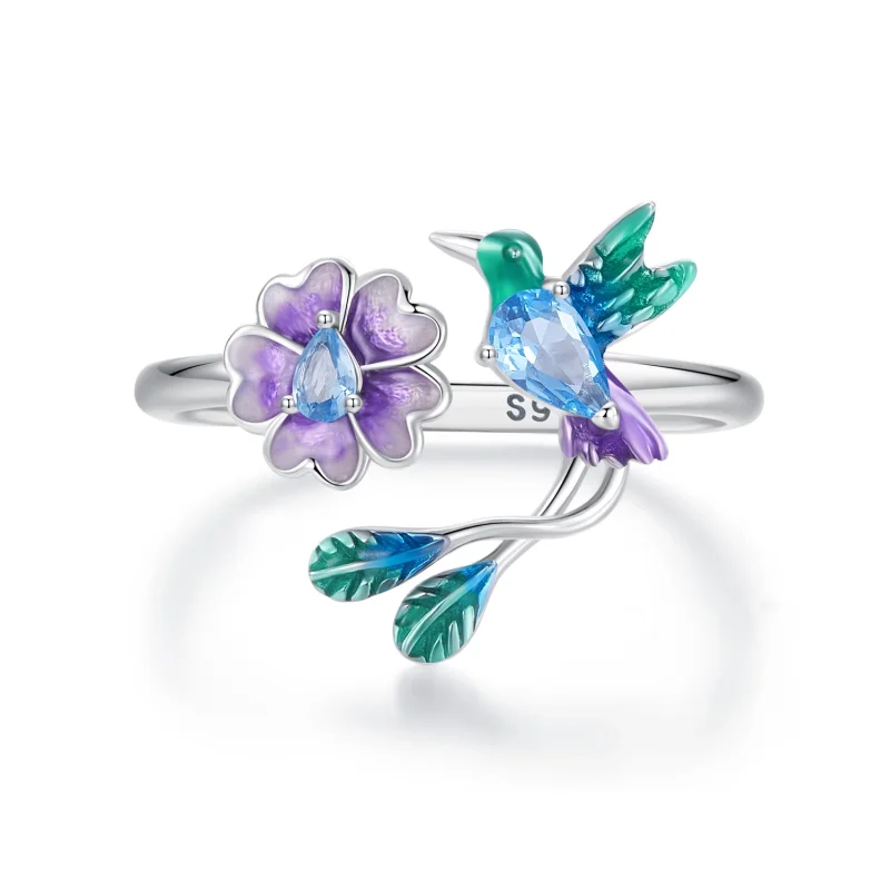 (image for) PANDORA Style Flower And Bird Open Ring - BSR536-E - Product Image