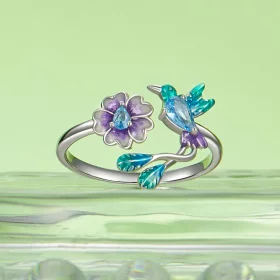 PANDORA Style Flower And Bird Open Ring - BSR536-E PANDORA Style Flower And Bird Open Ring - BSR536-E