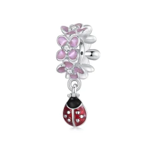 (image for) PANDORA Style Flower Ladybug Separator Dangle - SCC2740