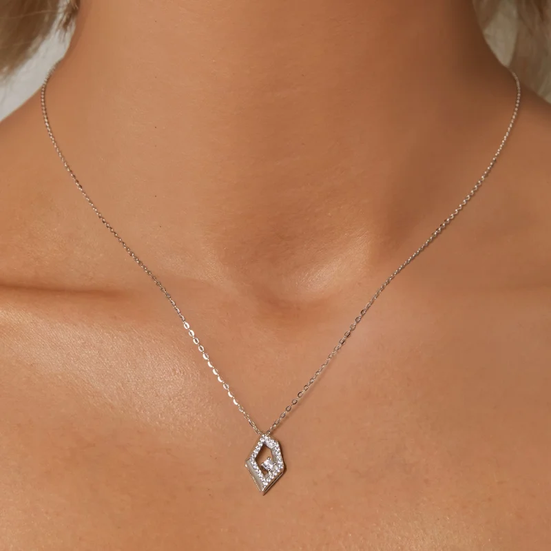 (image for) PANDORA Style Geometric Sparkle Necklace - SCN517 - View 5