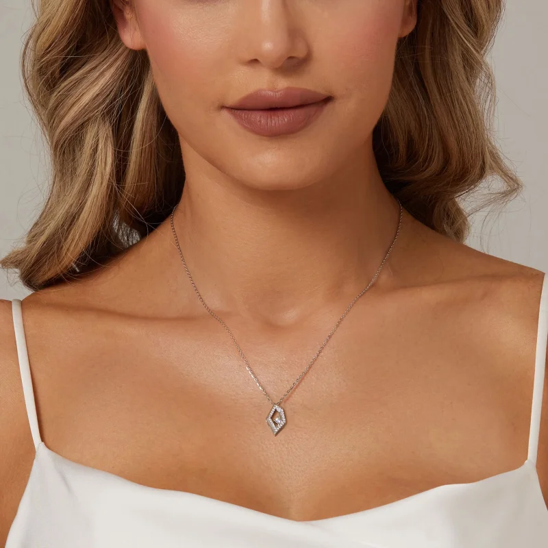 (image for) PANDORA Style Geometric Sparkle Necklace - SCN517 - View 6