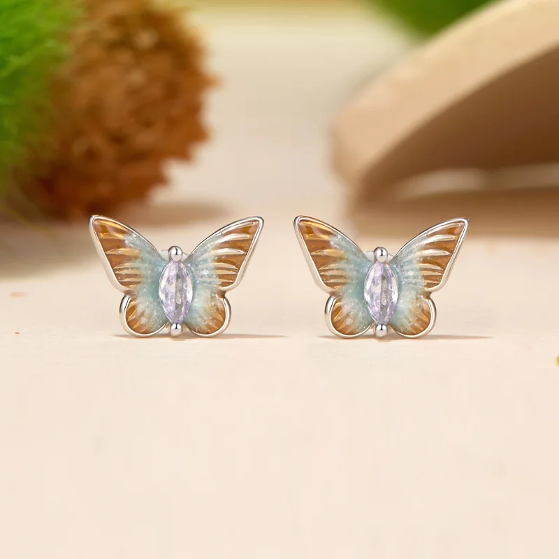 (image for) PANDORA Style Graceful Butterfly Stud Earrings - BSE993 - View 2