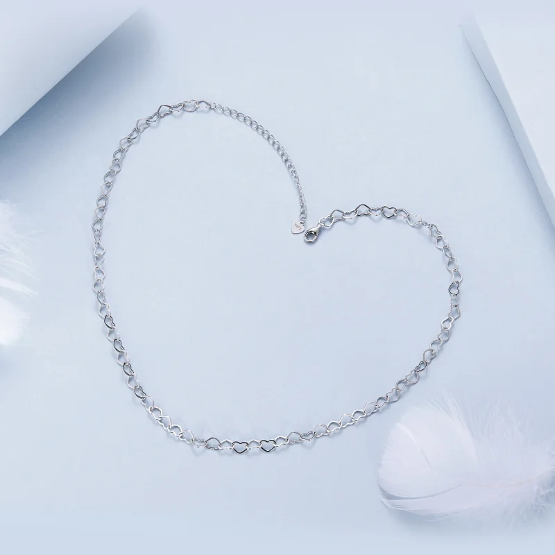 (image for) PANDORA Style Heart Chain Necklace - BSA005 - View 3