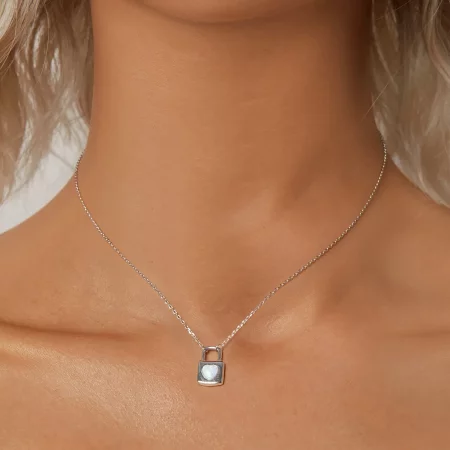 PANDORA Style Heart Lock Necklace - BSN377