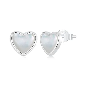(image for) PANDORA Style Heart-Warming White Earrings - BSE969