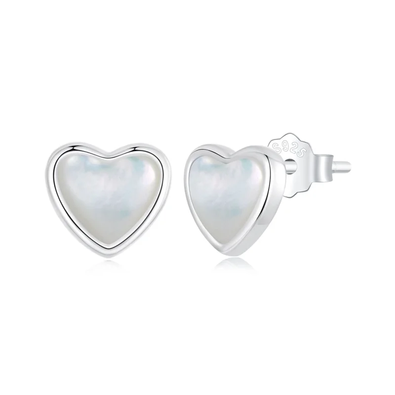 (image for) PANDORA Style Heart-Warming White Earrings - BSE969 - Product Image