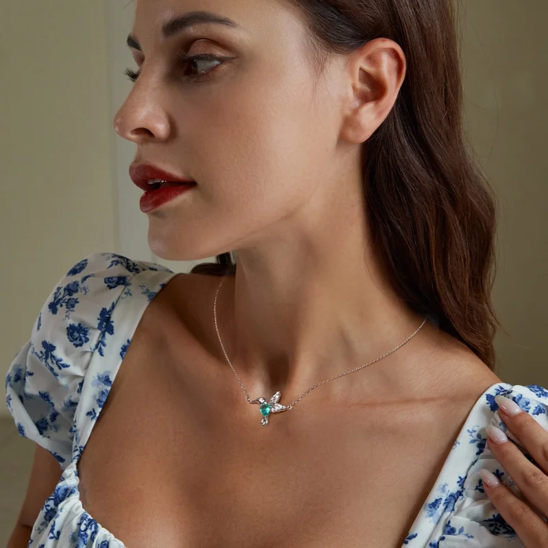 (image for) PANDORA Style Hummingbird Necklace - BSN378 - View 6