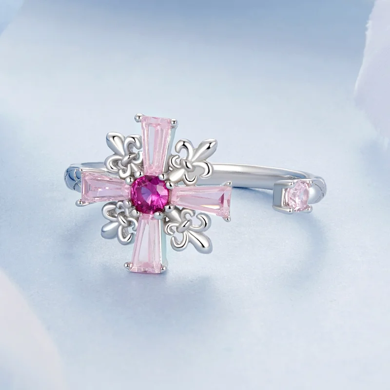 (image for) PANDORA Style Iris Cross Open Ring - BSR526-E - View 3