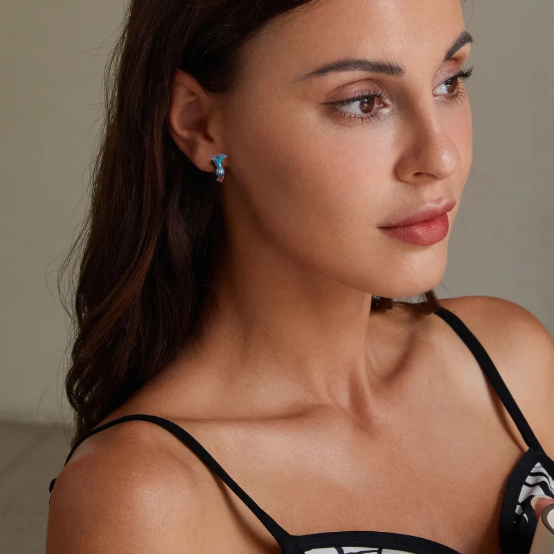 (image for) PANDORA Style Kingfisher Earrings - BSE997 - View 8