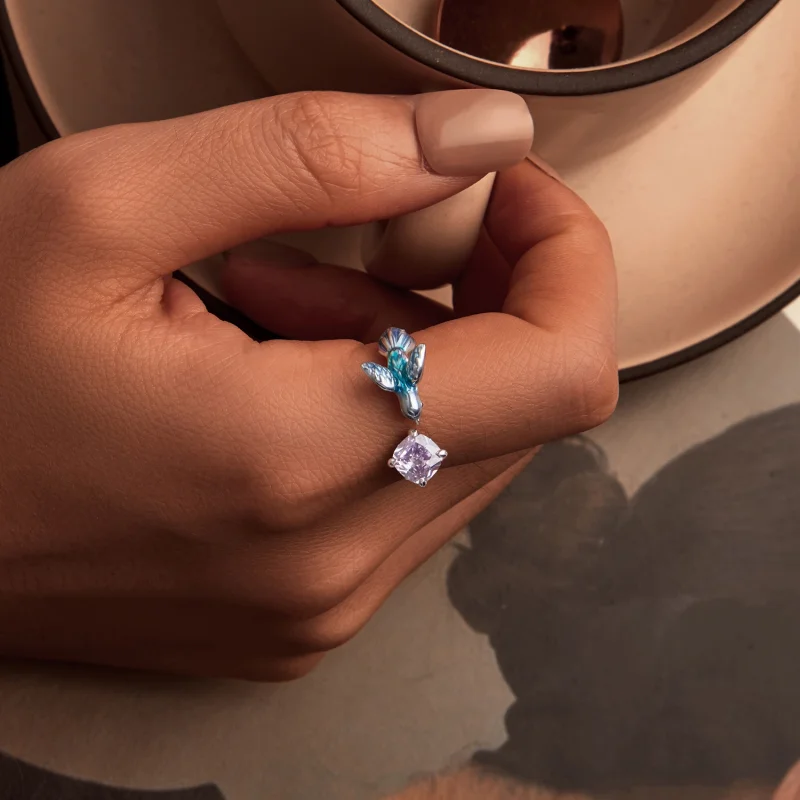 (image for) PANDORA Style Kingfisher Petal Open Ring - BSR540-E - View 5