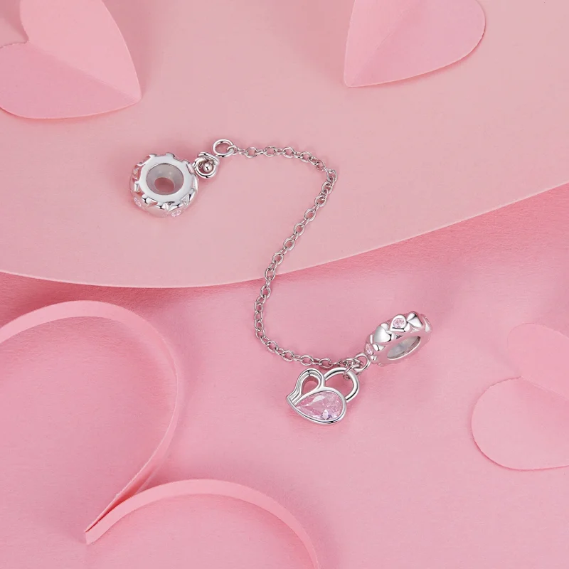 (image for) PANDORA Style Lover Heart Lock Safety Chain - BSC975 - View 2