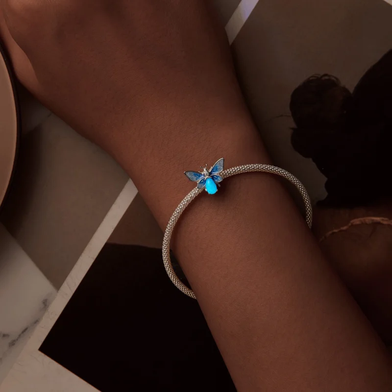 (image for) PANDORA Style Luminous Blue Bee Charm - SCC2734 - View 4