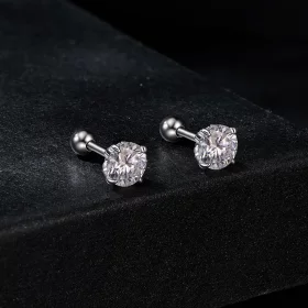 PANDORA Style Moissanite Pattern Thread Ball Earrings (Two Certificates) - MSE050 PANDORA Style Moissanite Pattern Thread Ball Earrings (Two Certificates) - MSE050
