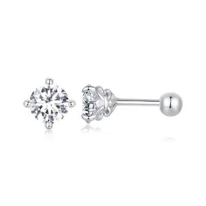 (image for) PANDORA Style Moissanite Pattern Thread Ball Earrings (Two Certificates) - MSE050
