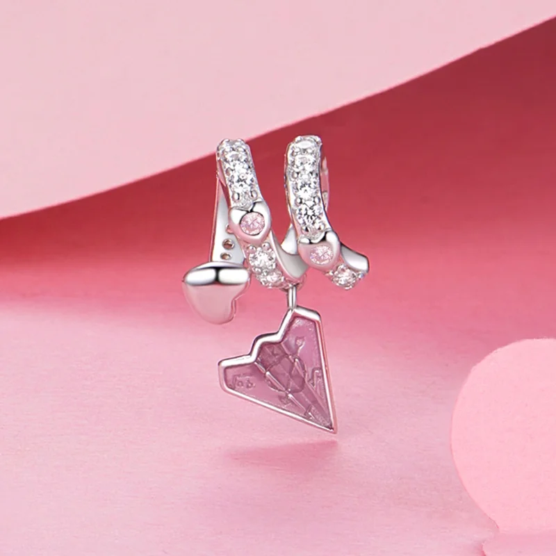 (image for) PANDORA Style Paper Plane Love Letter Dangle - BSC974 - View 2