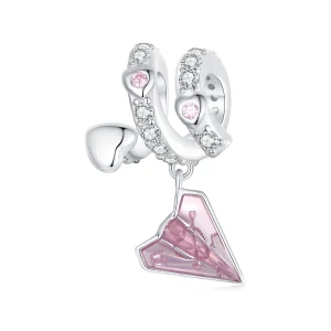 (image for) PANDORA Style Paper Plane Love Letter Dangle - BSC974