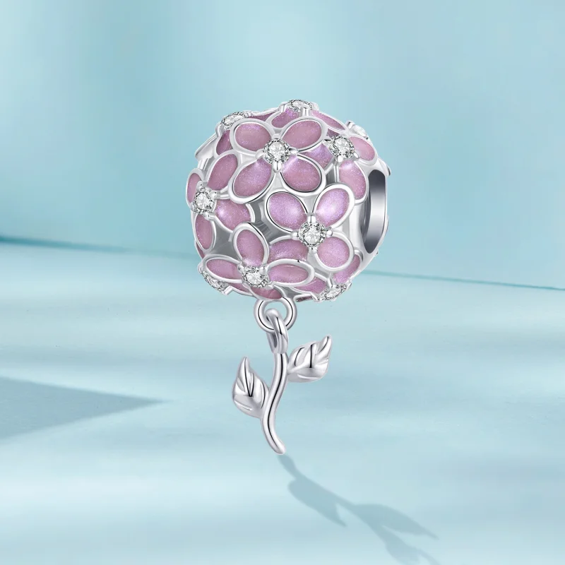 (image for) PANDORA Style Pink Flower Ball Beads - SCC2738 - View 2