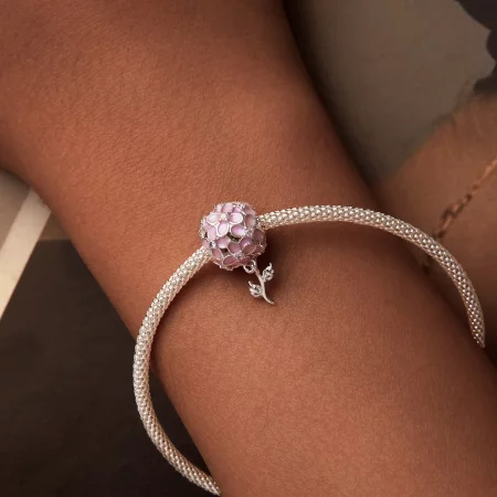 PANDORA Style Pink Flower Ball Beads - SCC2738