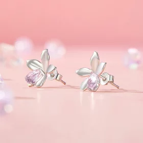 PANDORA Style Pink Flower Earrings - SCE1723 PANDORA Style Pink Flower Earrings - SCE1723