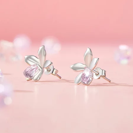 PANDORA Style Pink Flower Earrings - SCE1723